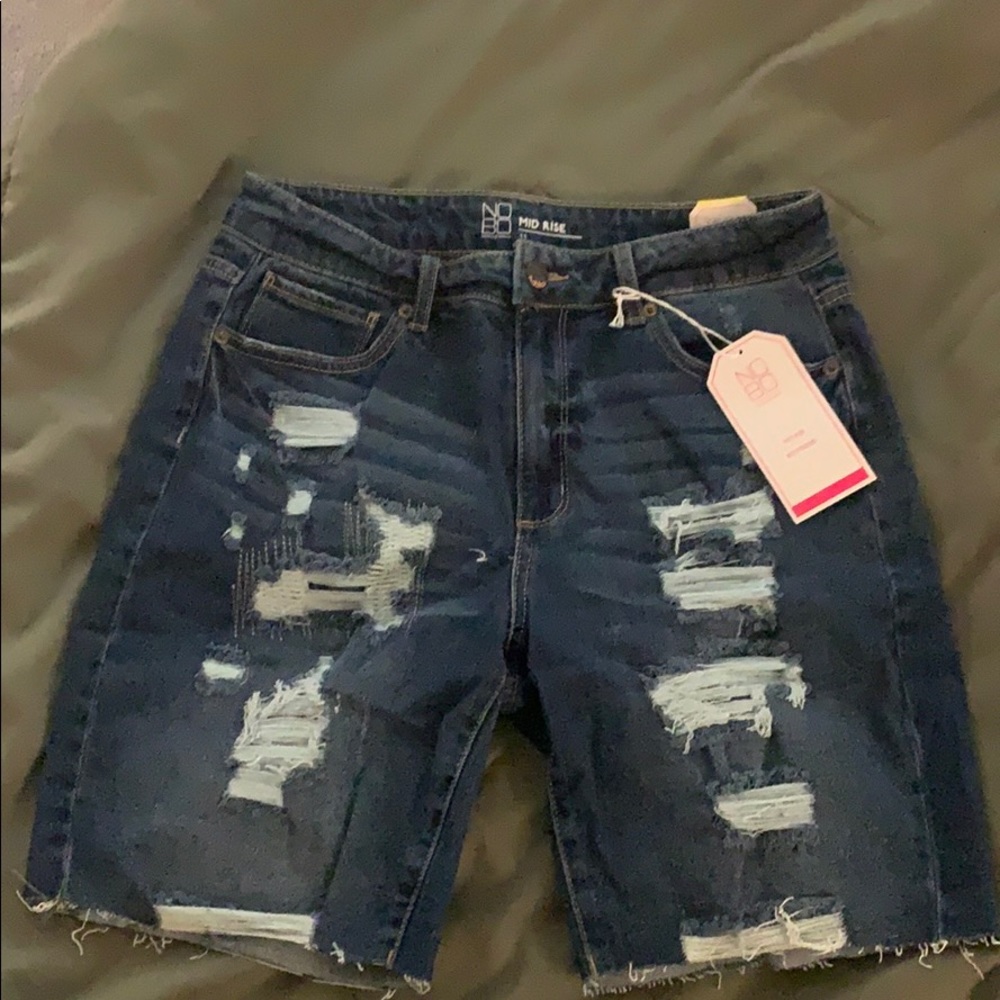 Bermuda Jean shorts- dark wash